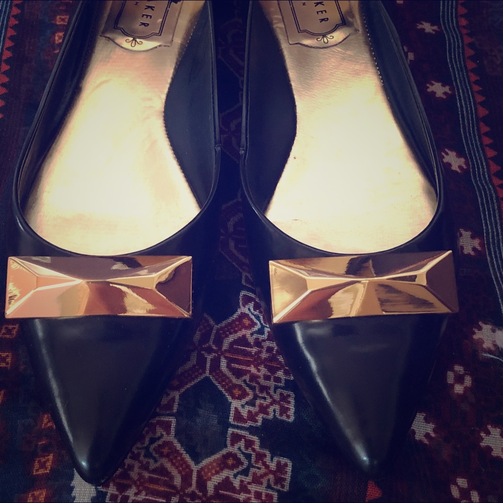 Ted Baker Black Viylette Flats